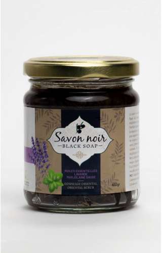 Photo du pot de savon noir au lavande, marjolaine et sauge de la marque Herbalya Natural Care