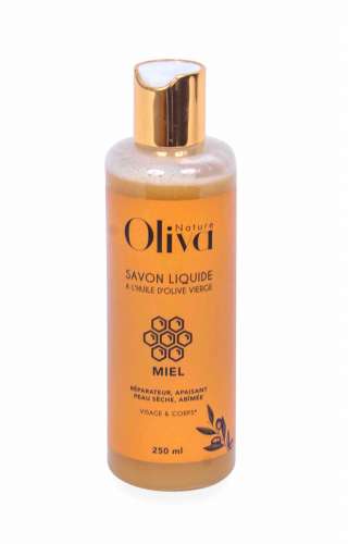 Flacon de savon liquide miel de la marque Oliva Nature