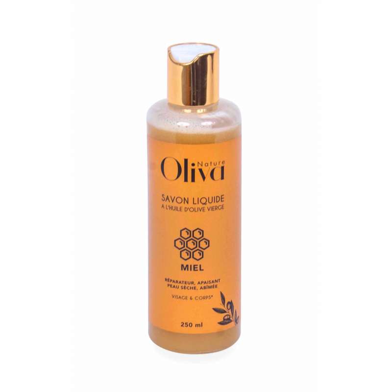 Flacon de savon liquide miel de la marque Oliva Nature
