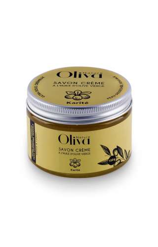 Flacon de savon crème karité de la marque Oliva Nature